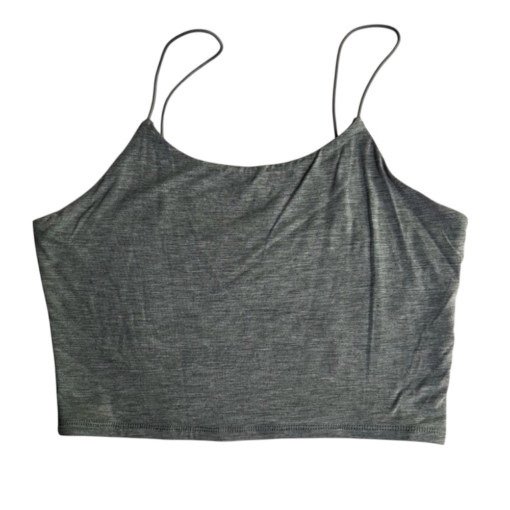 Fashion Nova Kiki Cropped Top - Small, Heather Grey